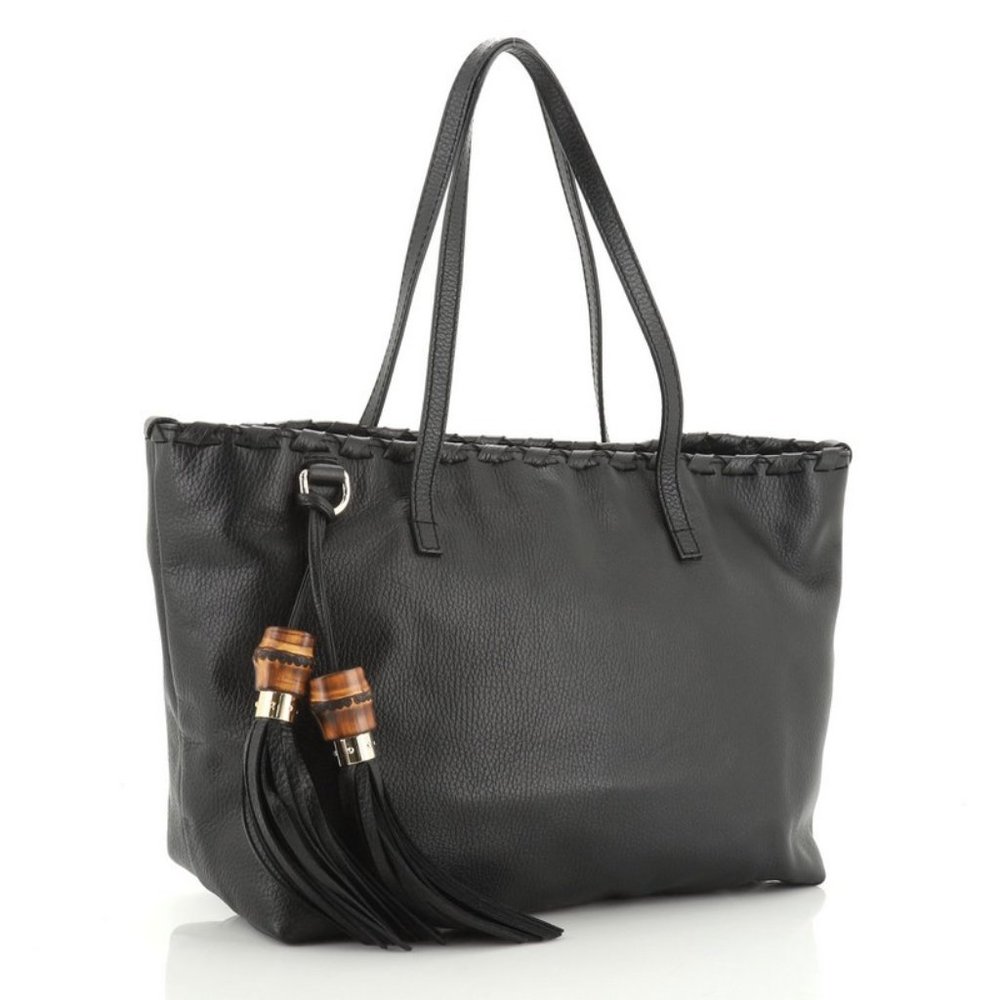 Gucci Bamboo Tassel Tote Leather Large--Authentic Vintage—SHIPS FREE THIS WEEK - Picture 2 of 6
